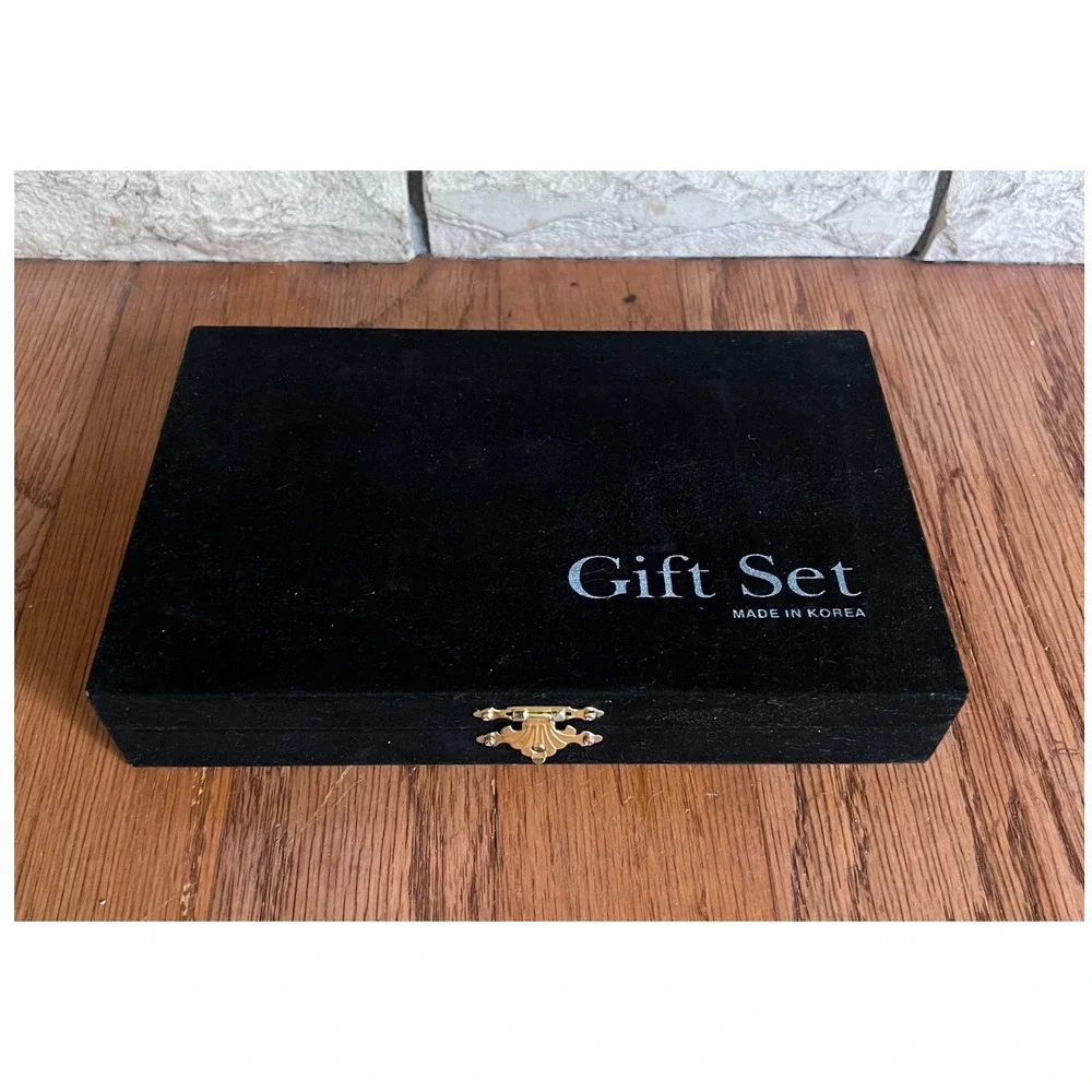 Korean Celadon Crane Stainless Steel Chopsticks Spoon Gift Set Presentation Box